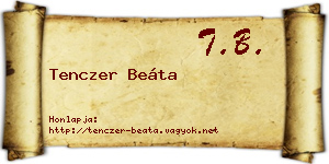 Tenczer Beáta névjegykártya